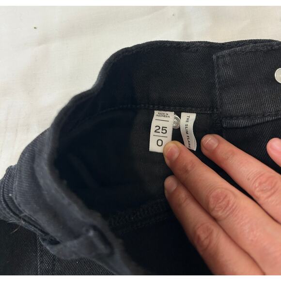 Loft The Slim Flare Black Jeans Size 25 Size 0 - Picture 4 of 4